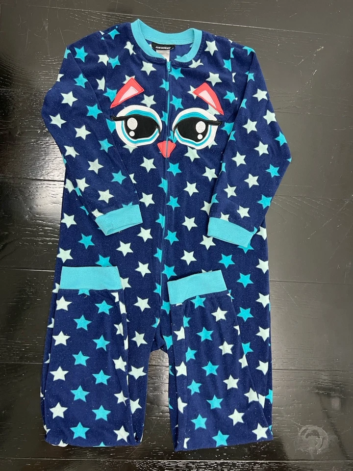Pijama polar Joe Boxer azul estampado de estrellas de una pieza - Niños/Jóvenes LG - Ojos de dibujos animados Foto 2 de 4
