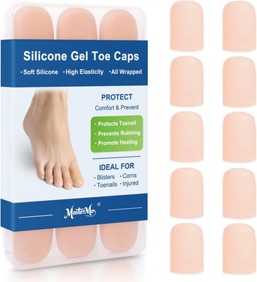 Mastermo 10 Pack Big Toe Gel Caps and Protector, Silicone Toe Bandages Covers -