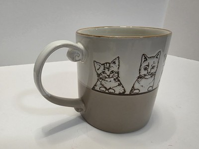 Spectrum Designz Kitty Cat Mug large, 21 oz 4.5'' height white/tan 2023
