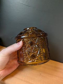 Vintage Amber Stars And Bars Fairy Lamp Top