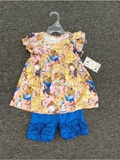 Girls Pink  Blue Princess Matching Set 6-7 NWT