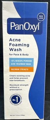 panoxyl acne foam wash face/body max 5.5oz ea exp 2027