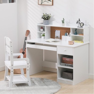 Study Desk and Chair Set, Learning Desk for Kids - Features Bulletin Board, K...