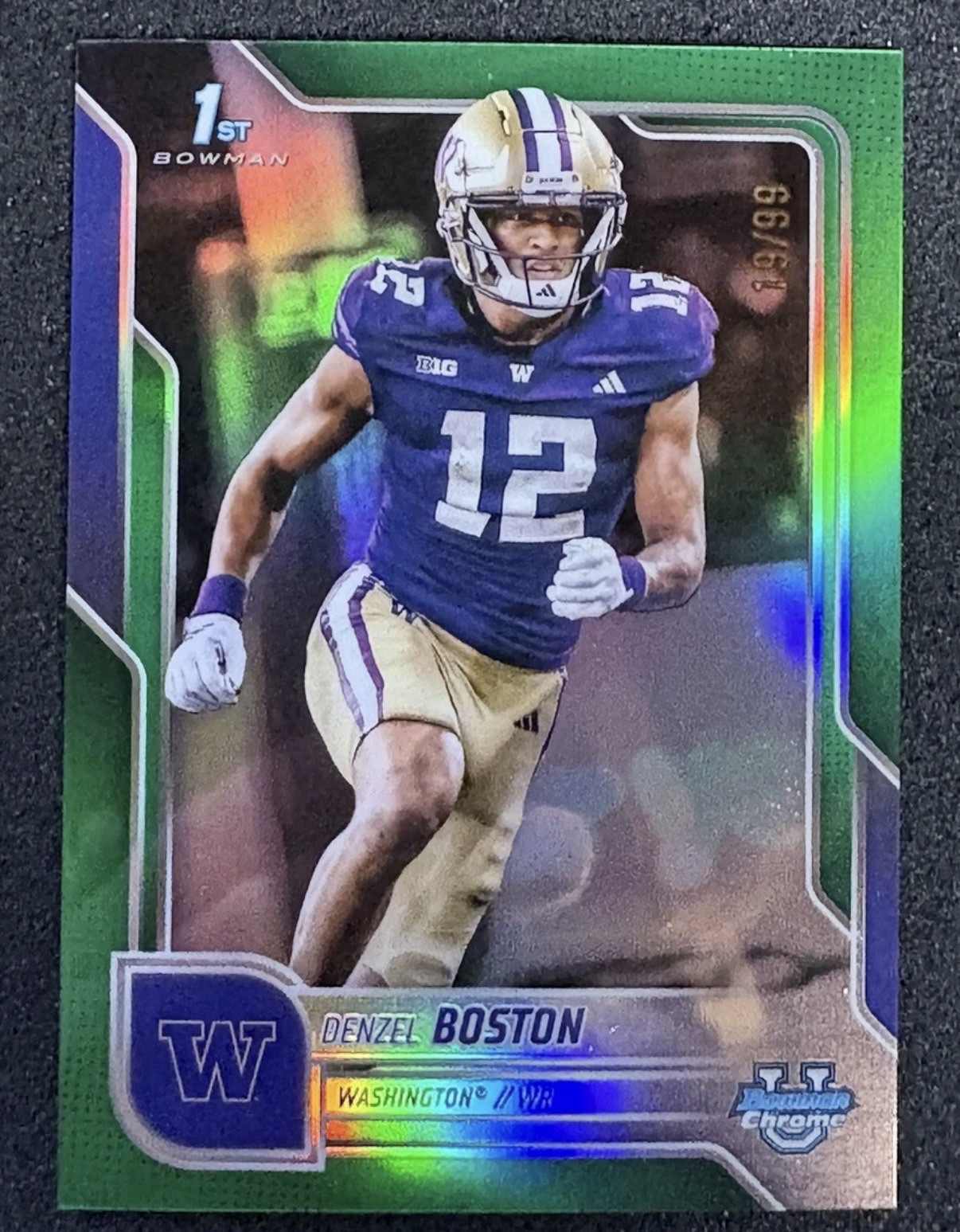 2025 Bowman University Chrome Denzel Boston #34 Green Refractor /99 Browns🔥