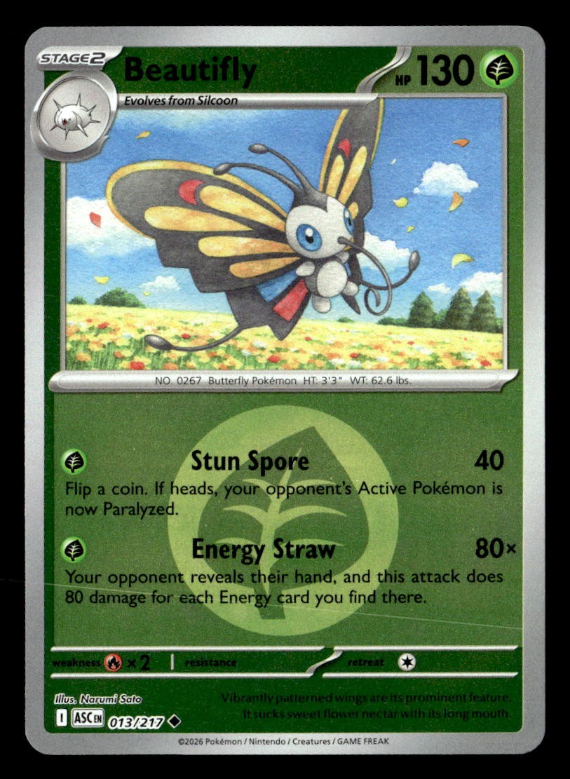 Pokemon Beautifly #013/217 tcg Near Mint or Better