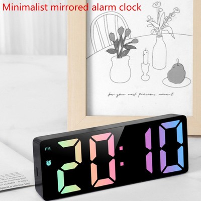 Simple Style Digital Clock LED Alarm Clock Bedroom Electronic Desktop Clock W^^p