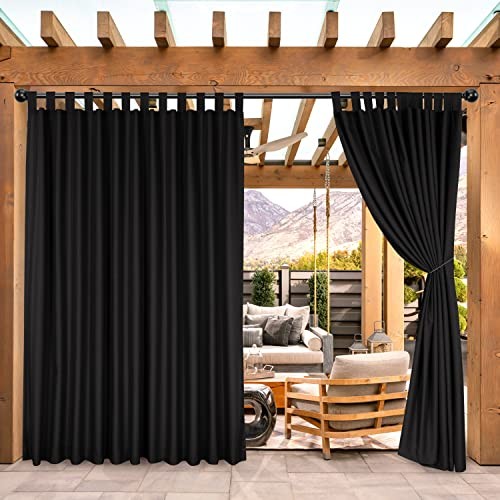Waterproof Outdoor Curtains for Patio Porch Pergola Cabana, Weatherproof Wide - Picture 2 of 8