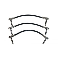 6 Inch Patch Cable Pancake Connectors Black 3-Pack - On-Stage