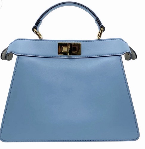 Fendi Blue ISeeU Peekaboo small Leather Bag