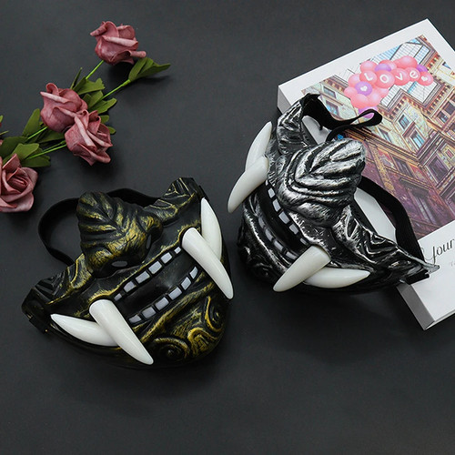 Máscara de demonio japonés Samurai Oni Halloween Juegos con disfraces Horror Prajna Disfraz - Imagen 12 de 27