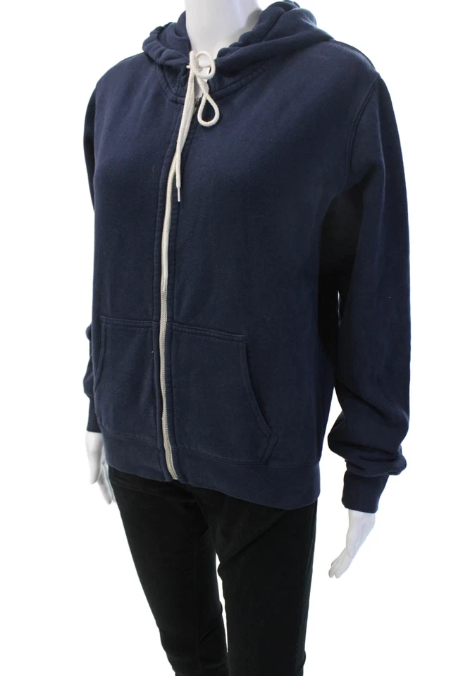 Женские толстовки на молнии Brandy Melville темно-синие хлопковые размер XS - Изображение 2 из 4