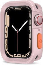 Rugged Case for Apple Watch 45mm 44mm Shockproof TPU Bumper Cover, Pink