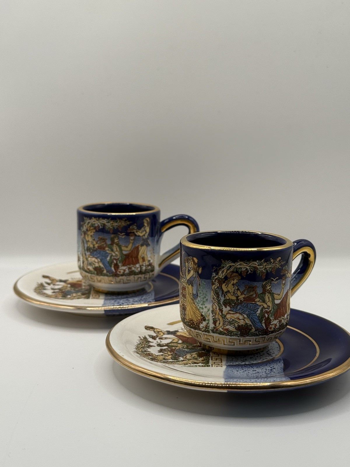 Tasses grecques vintage à expresso Elinias, le cadeau idéal en or 24k