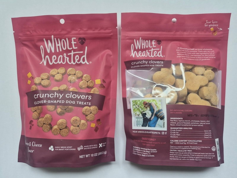 WholeHearted Crunchy Clovers Clover-Shaped Dog Treats Bacon & Cheese Flav 10 Oz