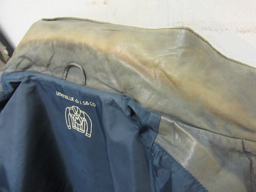 VINTAGE LEVI LEATHER TRUCKER MOTORCYCLE JACKET SIZE M, ACE PATINA - Picture 21 of 22