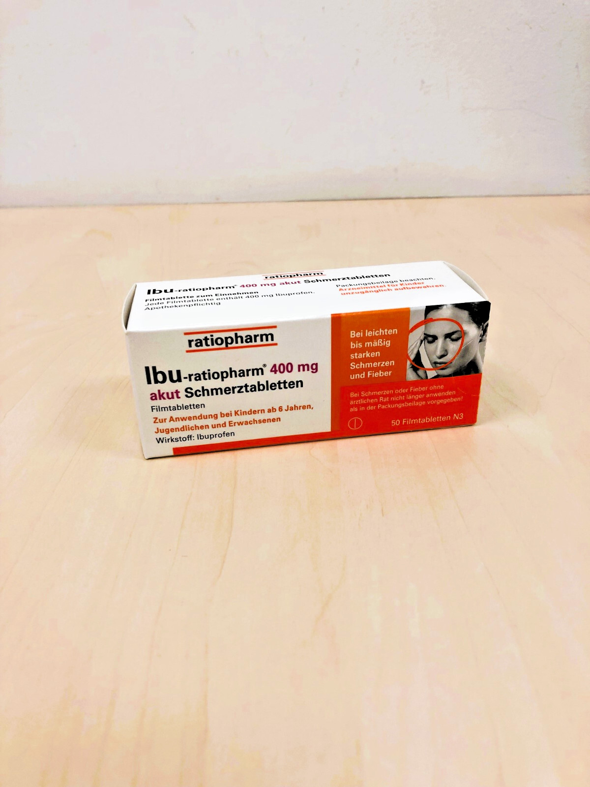 IBU-RATIOPHARM 400mg akut 50 Schmerztabletten Ibuprofen gegen Schmerzen 10019621