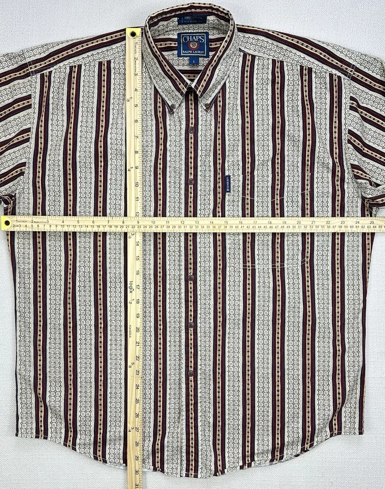 Camisa de Colección Años 90 Chaps Ralph Lauren Western Azteca Manga Larga Abotonada Para Hombres L Foto 4 de 4