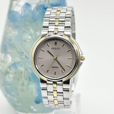 SEIKO Dolce reloj de cuarzo plata oro 8N41-6150