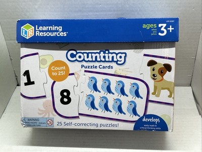 Learning Resources Counting Puzzle Cards, Kindergarten Readniness, 25 Puzzles
