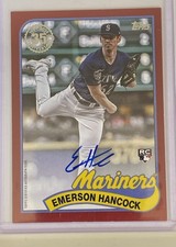 2024 Topps Series 1 - '89 Topps Autographs Red Emerson Hancock RC 21/25 Mariners