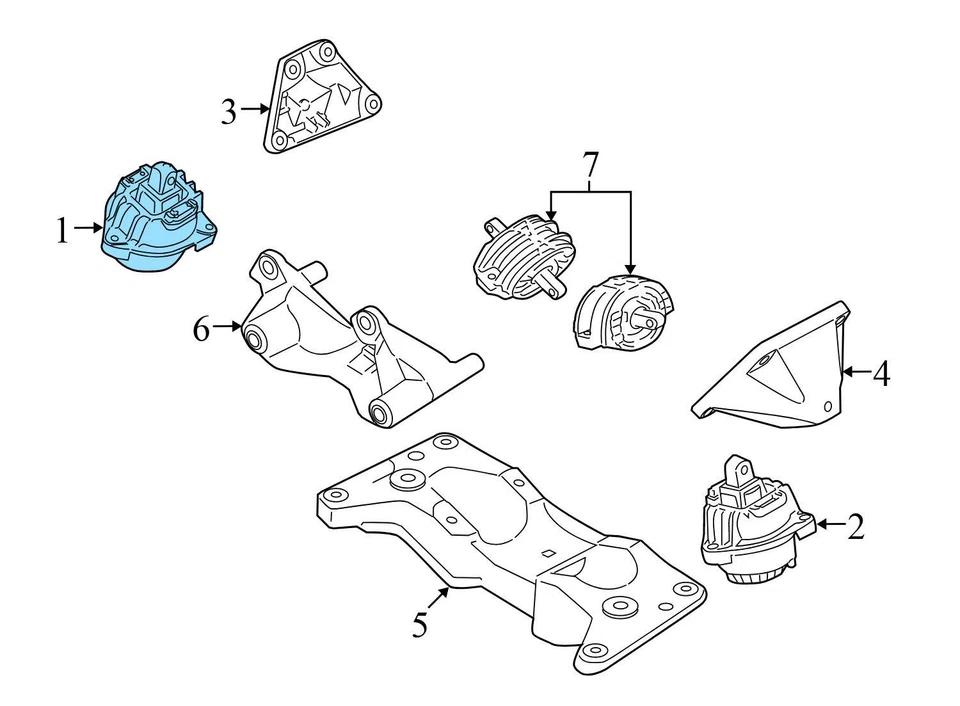 BMW M5 2014-2016 - Motor derecho/montaje del motor 6851264 Foto 4 de 4