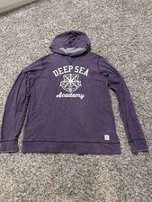 Lands' End Kids Deep Sea Academy Purple Light Hoodie Sweatshirt XL 18-20