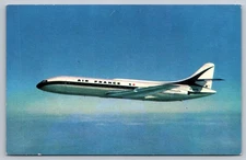 Vintage Air France Caravelle Jet Airliner Postcard 1961 French Aviation