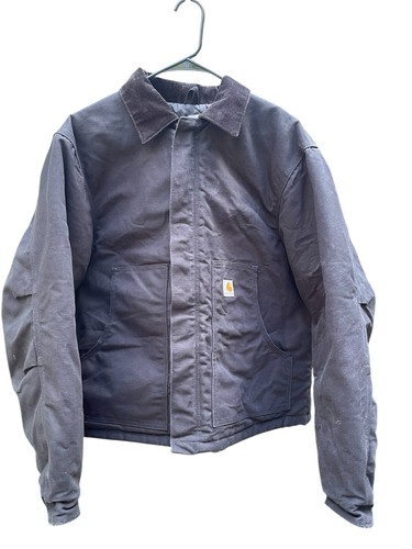 Carhartt Jacket Mens Size Large Black J002 Corduroy Collar Quilted Lining Cowboy - Picture 19 of 19