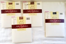 4 Hanes 2 Plus OOP15 Silk Reflection Pantyhose  Silky Sheer.Little Color & Black