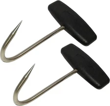 2 ganchos para carne en forma de T para carnicería y deshuesado