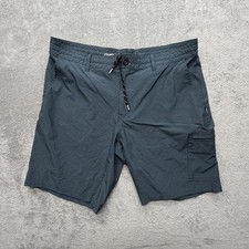O'Neill Cargo Shorts Mens Measured 40x10 Blue Striped Microfiber Quick Dry