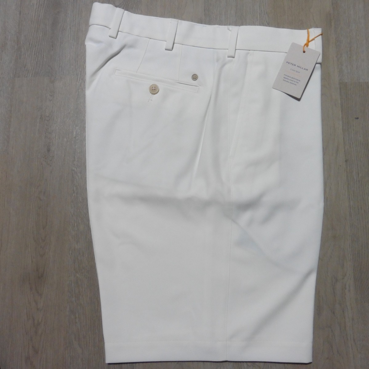 PETER MILLAR Mens 33 SHORTS PERFORMANCE GOLF SALEM WHITE ME0EB82