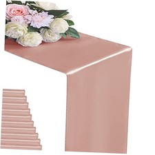 24Pack Table Runner 12 x 108 Inches Satin Silk Table 12x108-24 Pack Rose Gold