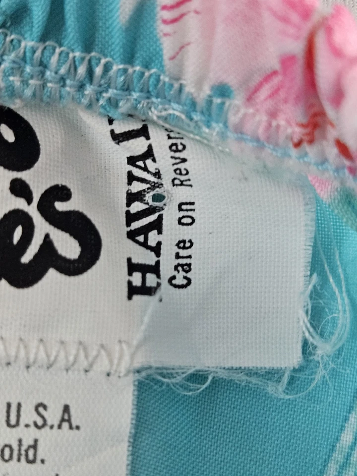 Vestido Hilo Hattie Para Mujer Mediano Azul Aqua Hawaiano Sin Tirantes Hawaiano De Colección Años 80 Foto 4 de 4