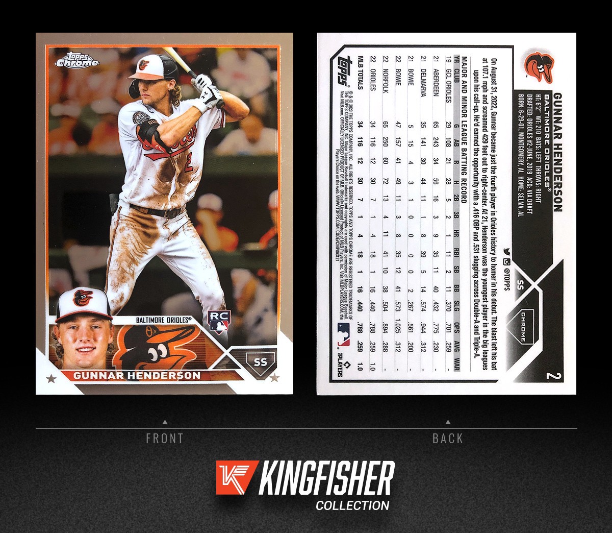 Gunnar Henderson 2023 Topps Chrome Rookie RC #2 Baltimore Orioles