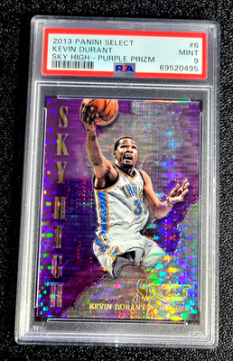 PSA 9 MINT 2013 KEVIN DURANT SELECT SKY HIGH /99 PURPLE PRIZM