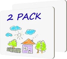 2 Pack 9x12 Inch Small White Board Double Sided Dry Erase Boards for Students