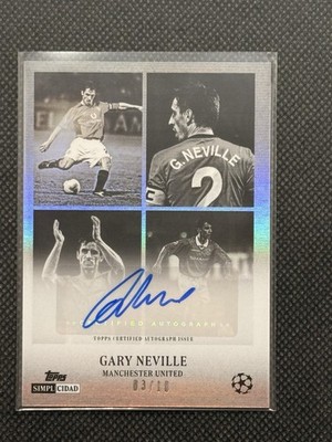 Gary Neville /10 Auto Topps Simplicidad Raices Auto Manchester United Legend