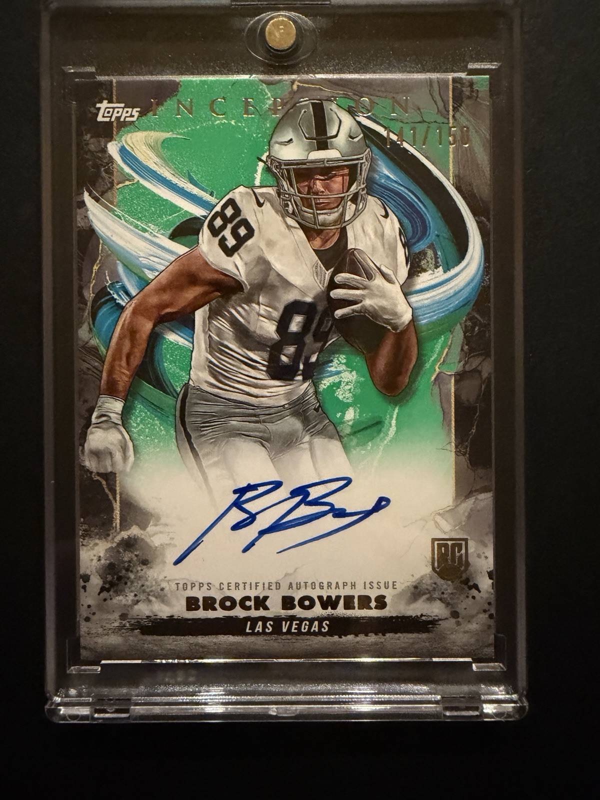 2024 Topps Inception Brock Bowers Green Auto #/150 RA-BB Rookie