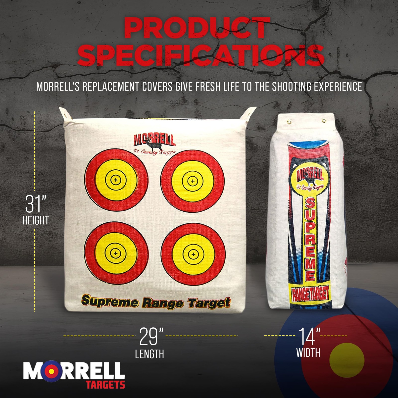 Morrell Weatherproof Supreme Range Adult Field Point Archery Bag Target with