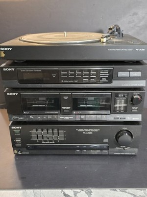 Vintage Sony Stereo System Stack PS-LX285 TA-AX285 TC-W285 ST-JX285  Untested NR