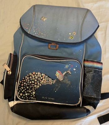 Jeune Premier Unicorn Glitter Blue Ergonomic School Backpack Rainbow Stars