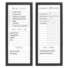 Set of Family Planner Dry Erase Boards Featuring, Chore Chart, Shopping List,...