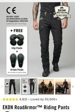 Ekon Road Armor Riding Motorcycling Pants Black Size Small 28 Ekon Road Armor Riding Motorcycling Pants Black Size Small 28