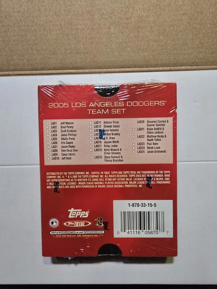 2005 Topps Total Team Set Los Angeles Dodgers - Sealed 26 Card Set - Image 2 of 2