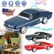 Rechargeable Vintage Car Model Style Bluetooth Speaker FM Radio USB AUX TWS LED