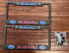 Subaru Black Blue Red Metal Front Back Metal License Plate Logo Frames Hardware