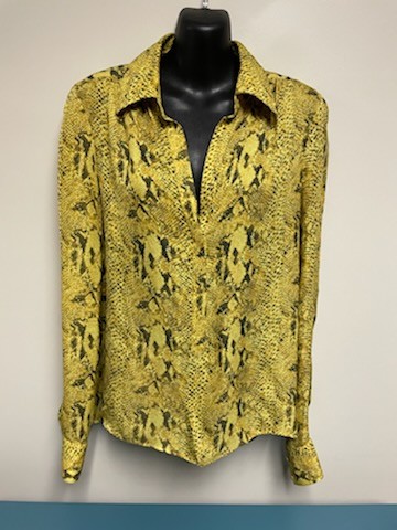 Haute Hippie Python Button Up Blouse