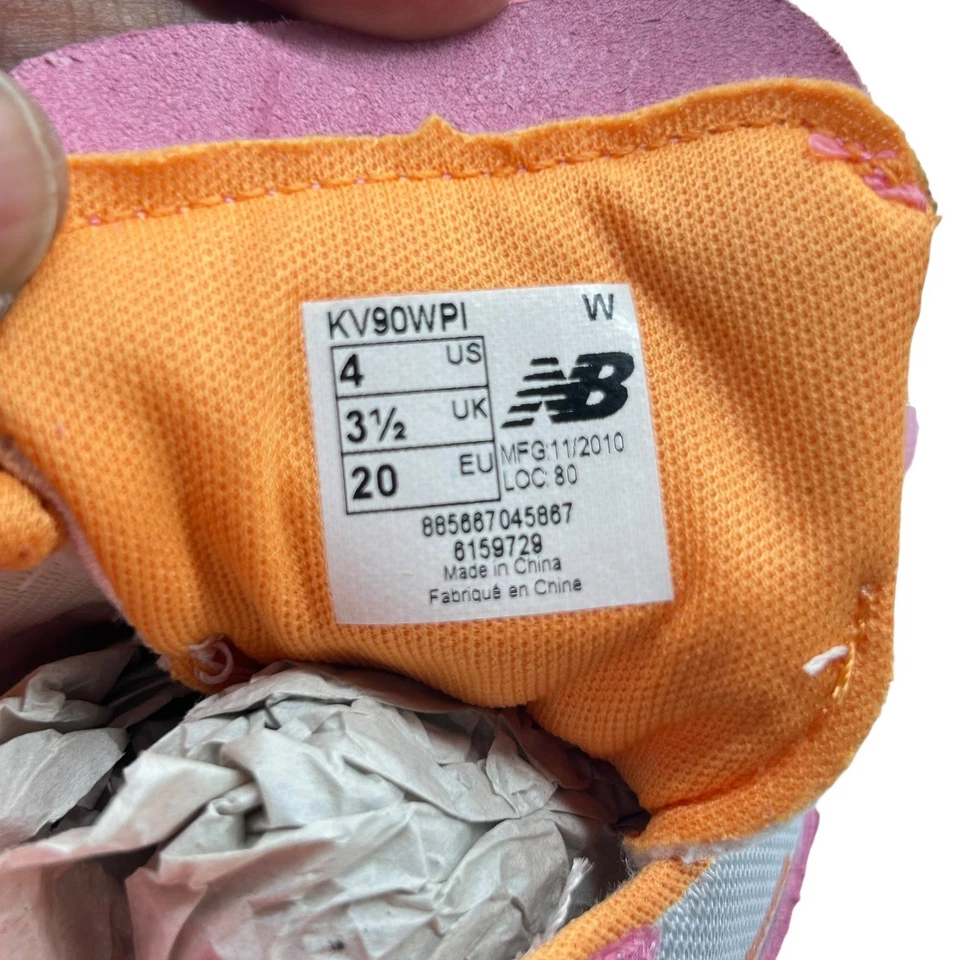 Zapatillas New Balance Infantiles Niñas 4 Anchas Rosa Naranja Zapato Gancho Cierre Lazo Foto 4 de 4