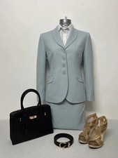 Tailleur Donna Luisa Spagnoli Celeste Elegante Giacca Gonna Taglia 42 Matrimonio